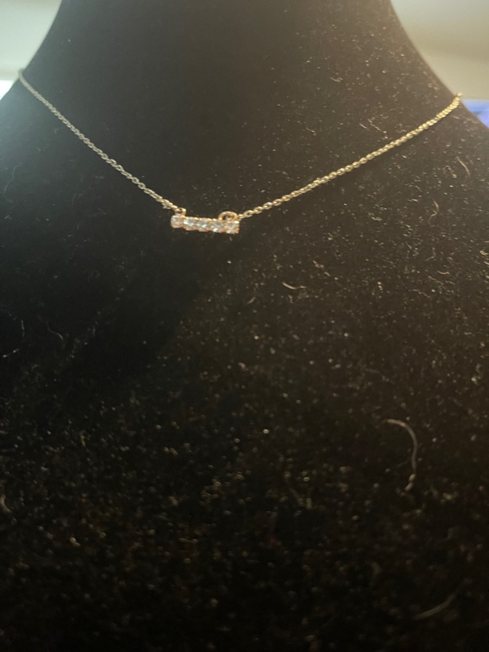 Delicate Gold-Tone  CZ Pendant Necklace